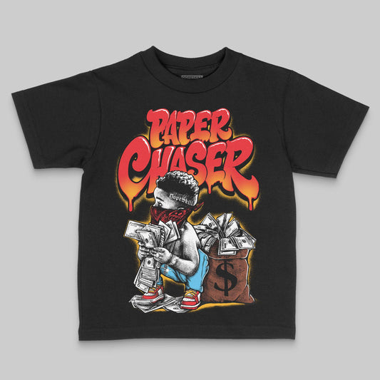 Red Sneakers DopeSkill Toddler Kids T-shirt Paper Chaser Boy Graphic Streetwear - Black