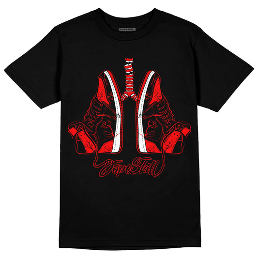 Jordan 1 Retro High OG "Satin Bred" DopeSkill T-Shirt Breathe Graphic Streetwear - Black