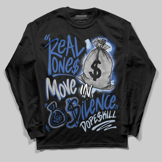 Awake NY x Jordan 5 Retro 'Black Racer Blue' DopeSkill Long Sleeve T-Shirt Real Ones Move In Silence Graphic Streetwear - black