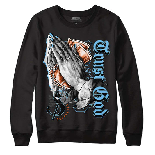 Dunk Low Futura University Blue DopeSkill Sweatshirt Trust God Graphic Streetwear - Black