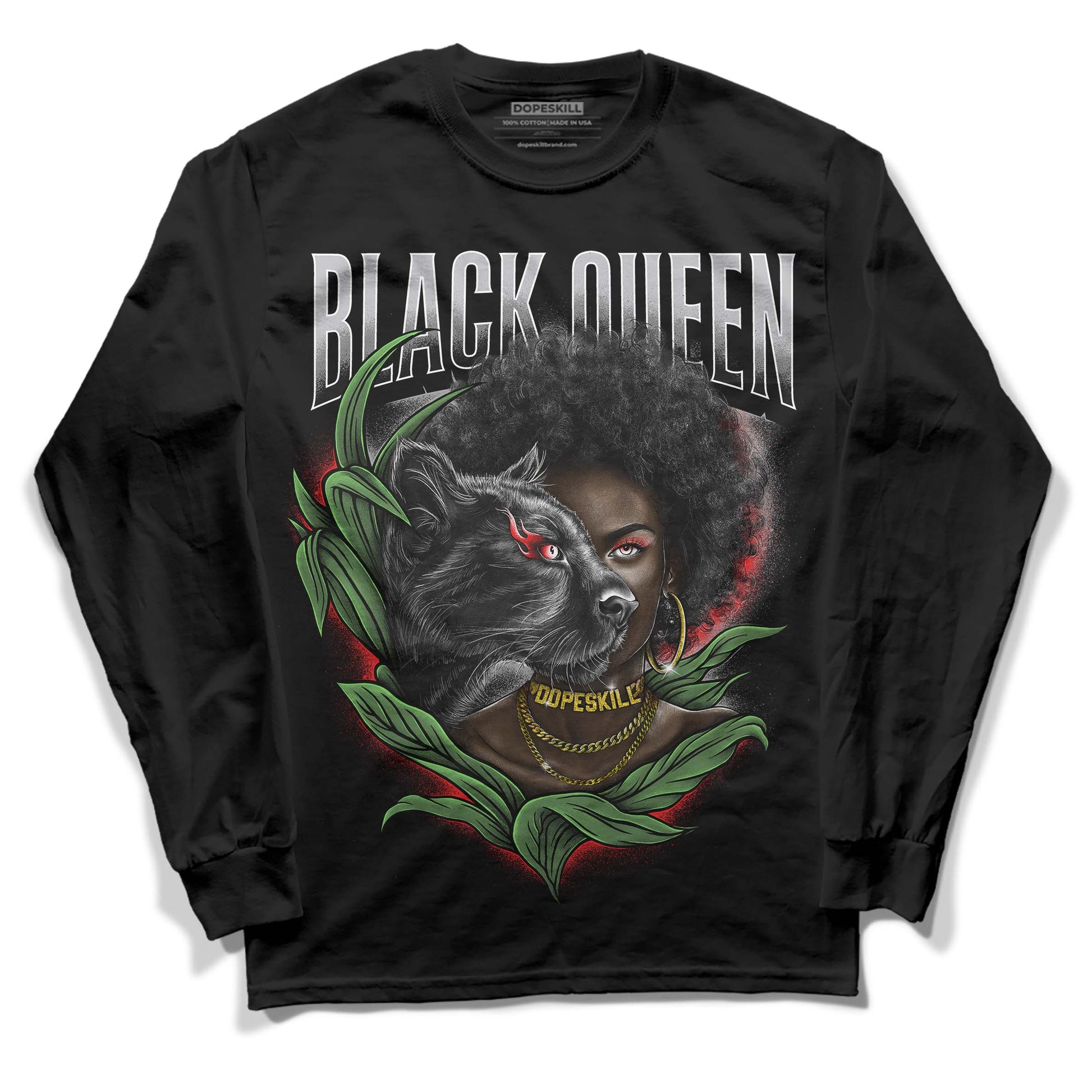 Grey Sneakers DopeSkill Long Sleeve T-Shirt New Black Queen Graphic Streetwear - Black