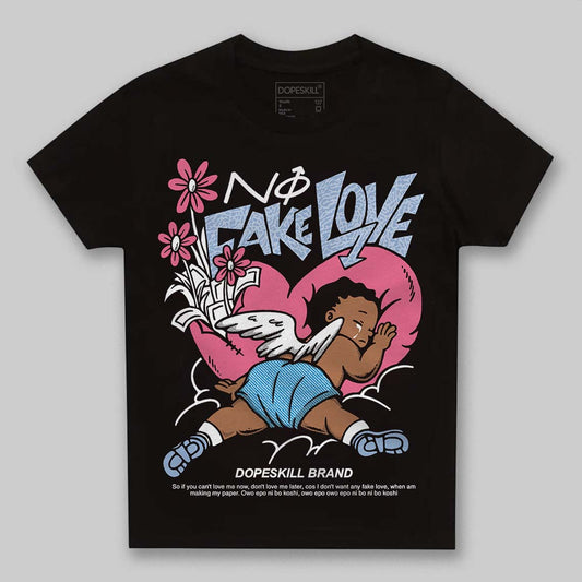 Jordan 3 GS “Cobalt Bliss” DopeSkill Toddler Kids T-shirt No Fake Love Graphic Streetwear - Black