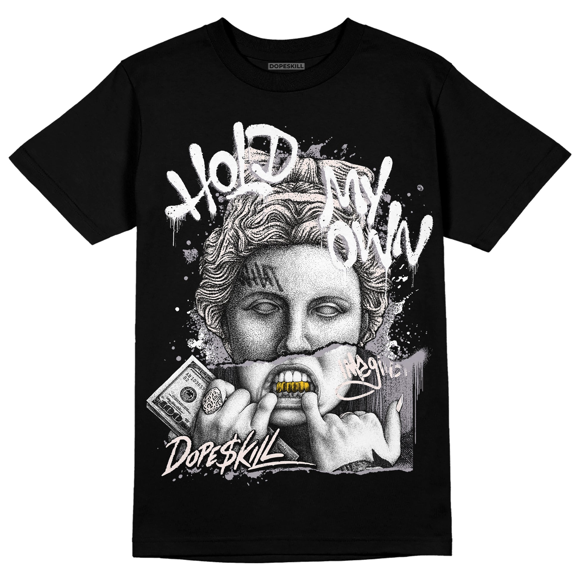 Jordan 2 Cement Grey DopeSkill T-Shirt Hold My Own Graphic Streetwear - Black