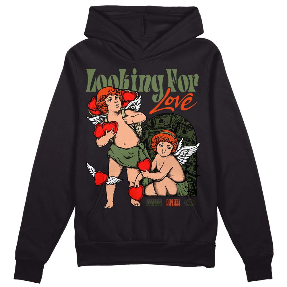 Olive Sneakers DopeSkill Hoodie Sweatshirt Looking For Love Graphic Streetwear - Black