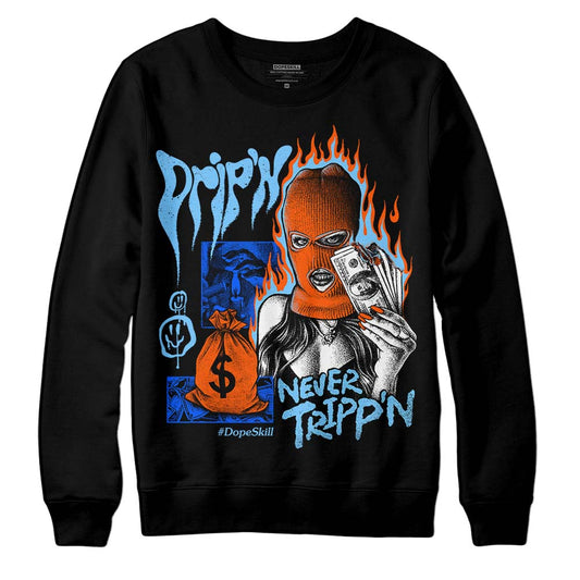 Dunk Low Futura University Blue DopeSkill Sweatshirt Drip'n Never Tripp'n Graphic Streetwear - Black