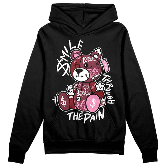 Jordan 1 Retro High OG “Team Red” DopeSkill Hoodie Sweatshirt Smile Through The Pain Graphic Streetwear - Black