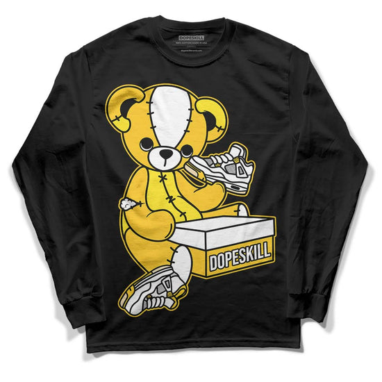 Jordan 4 Retro “Vivid Sulfur” DopeSkill Long Sleeve T-Shirt Sneakerhead BEAR Graphic Streetwear - Black 