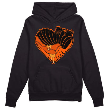 Jordan 12 Retro Brilliant Orange DopeSkill Hoodie Sweatshirt Heart Jordan 12 Graphic Streetwear - Black