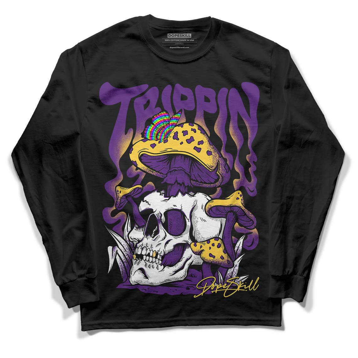 Jordan 12 “Field Purple” DopeSkill Long Sleeve T-Shirt Trippin Graphic Streetwear - Black