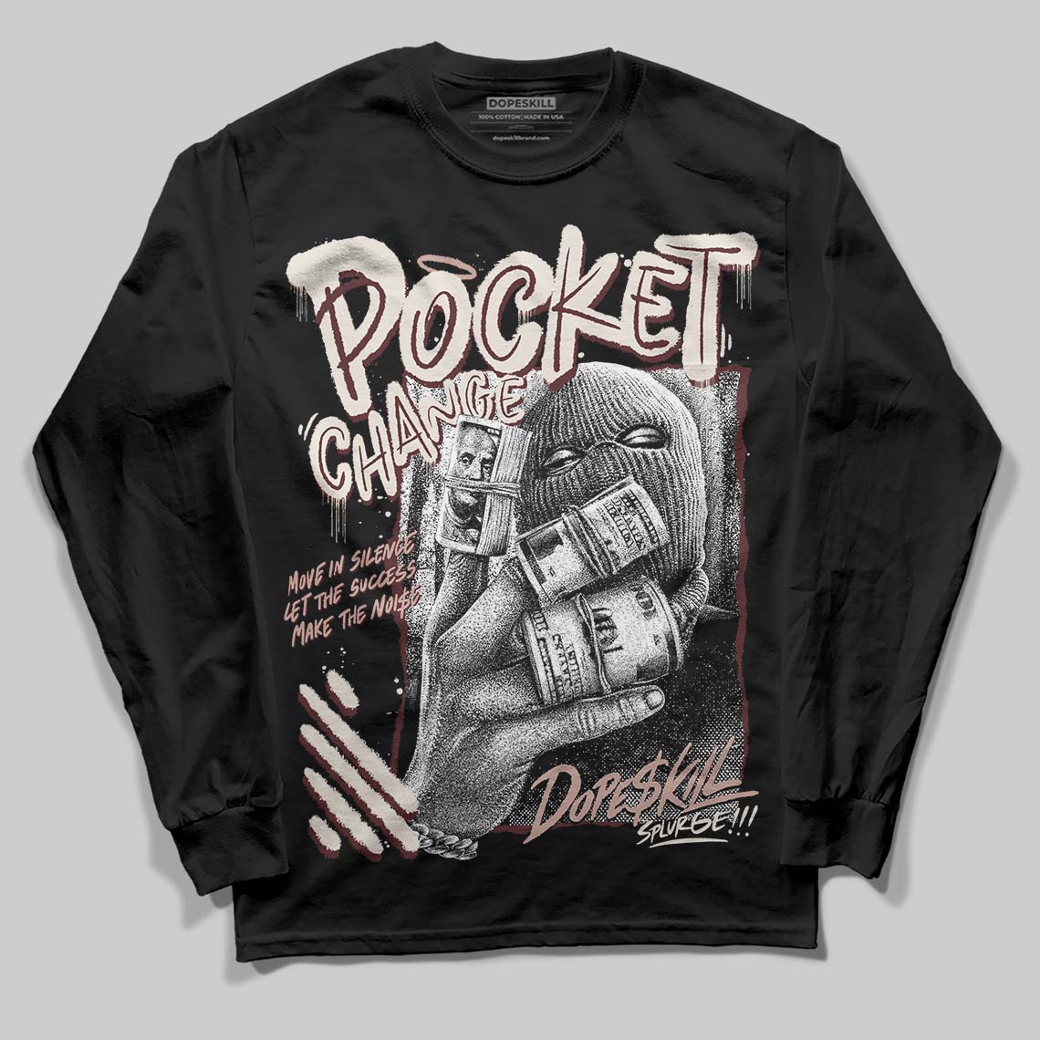 Jordan 11 “China” DopeSkill Long Sleeve T-Shirt Pocket Change Graphic Streetwear - Black