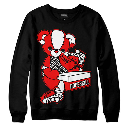 Jordan 12 “Cherry” DopeSkill Sweatshirt Sneakerhead BEAR Graphic Streetwear - Black