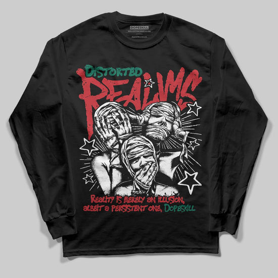 Jordan 3 Mexico 'El Vuelo' DopeSkill T-Shirt Long Sleeve T-Shirt Distorted Realms Graphic Streetwear - Black