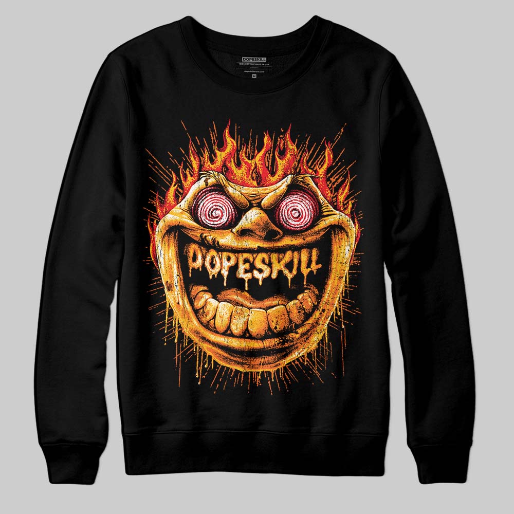 Orange, Black and White Sneakers DopeSkill Sweatshirt Hellfire Graphic Streetwear - black