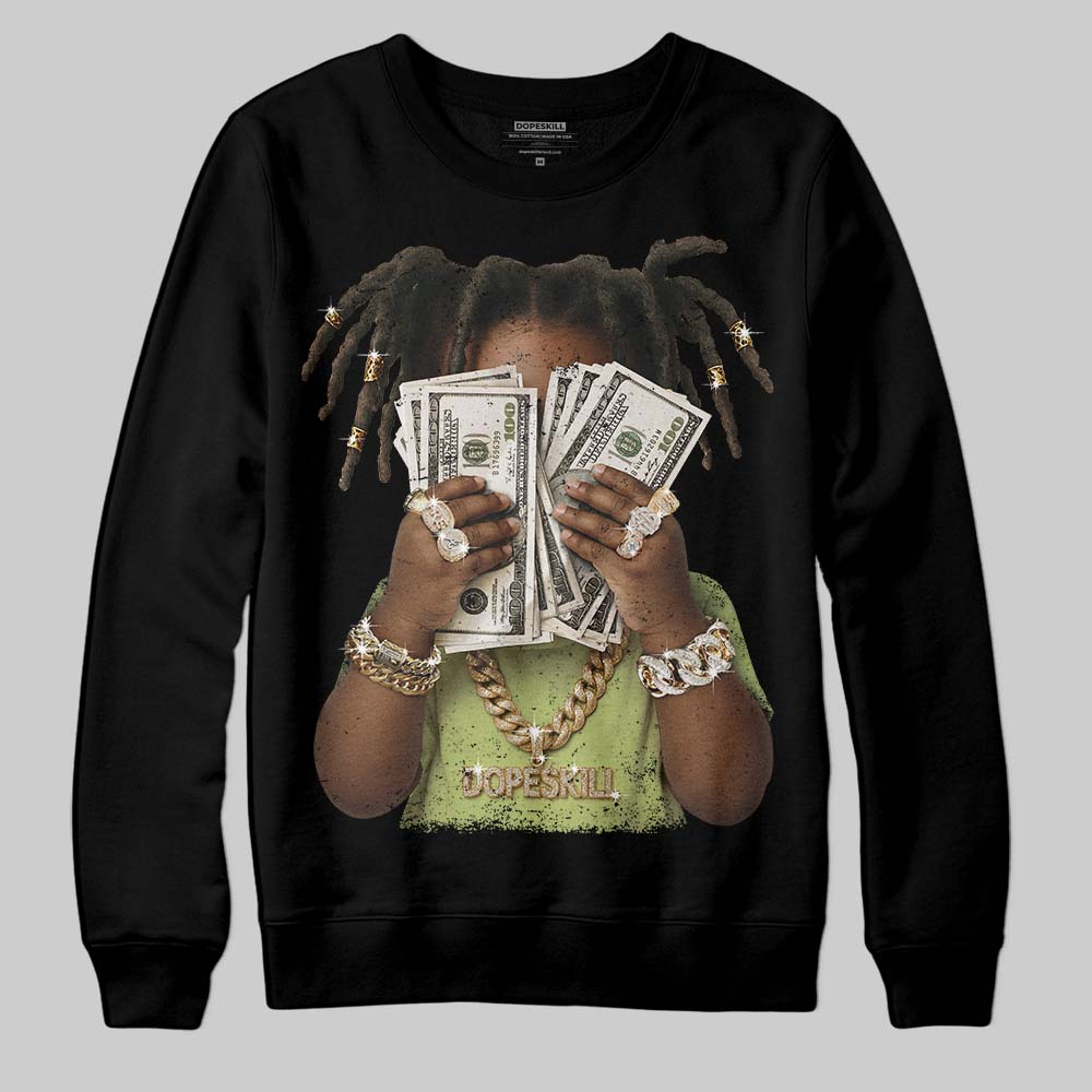 Jordan 5 “Luminous Green” DopeSkill Sweatshirt Rich Youth Graphic Streetwear - Black