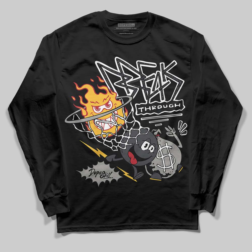 Jordan 3 Retro Black Cat DopeSkill Long Sleeve T-Shirt Break Through Graphic Streetwear - Black