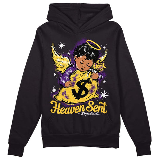 Jordan 12 "Field Purple" DopeSkill Hoodie Sweatshirt Heaven Sent Graphic Streetwear - Black