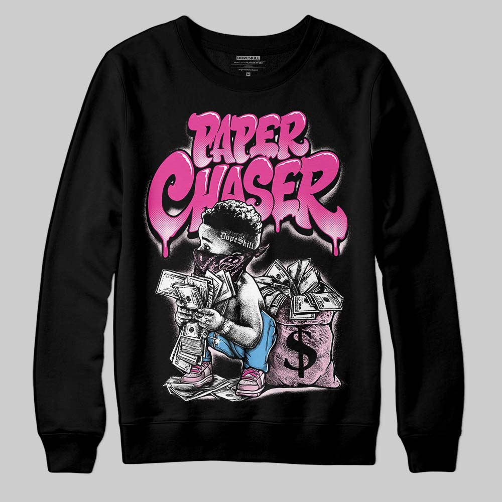 Pink Sneakers DopeSkill Sweatshirt Paper Chaser Boy Graphic Streetwear - black