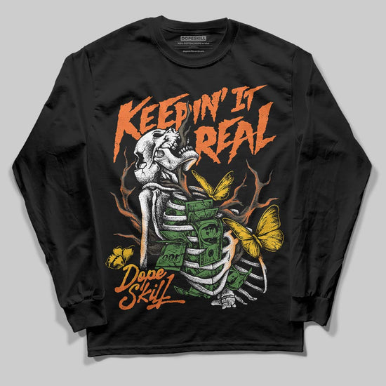 Orange, Black and White Sneakers DopeSkill Long Sleeve T-Shirt Keepin' It Real Graphic Streetwear - black