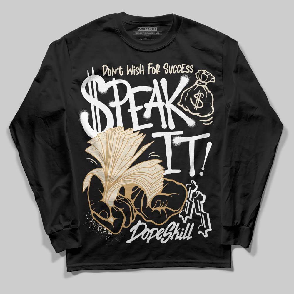 Jordan 5 Retro Reverse Metallic DopeSkill Long Sleeve T-Shirt Speak It Graphic Streetwear - Black