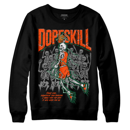 Dunk Low Team Dark Green Orange DopeSkill Sweatshirt Thunder Dunk Graphic Streetwear - Black