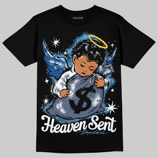 Jordan 11 Retro Low Diffused Blue DopeSkill T-Shirt Heaven Sent Graphic Streetwear - Black