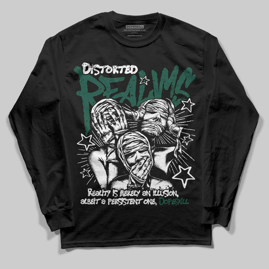 Jordan 1 High OG “Fir” (Pro Green) DopeSkill Long Sleeve T-Shirt Distorted Realms Graphic Streetwear - black