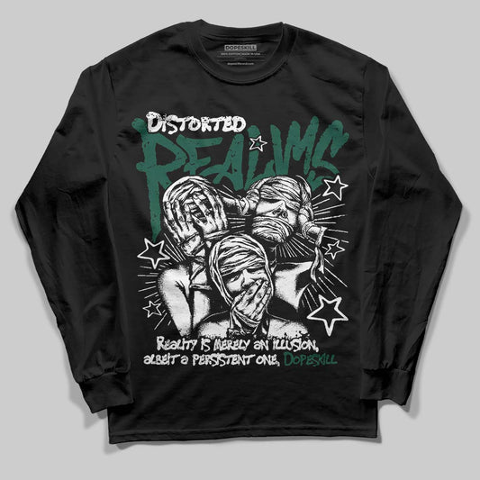 Jordan 1 High OG “Fir” (Pro Green) DopeSkill Long Sleeve T-Shirt Distorted Realms Graphic Streetwear - black