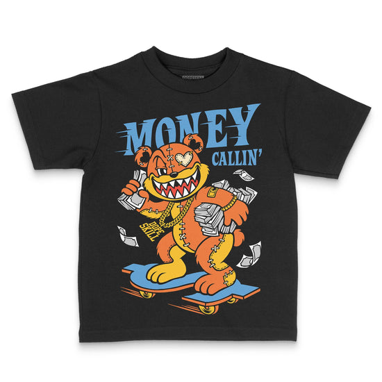 Orange, Black and White Sneakers DopeSkill Toddler Kids T-shirt Money Callin' Graphic Streetwear - Black