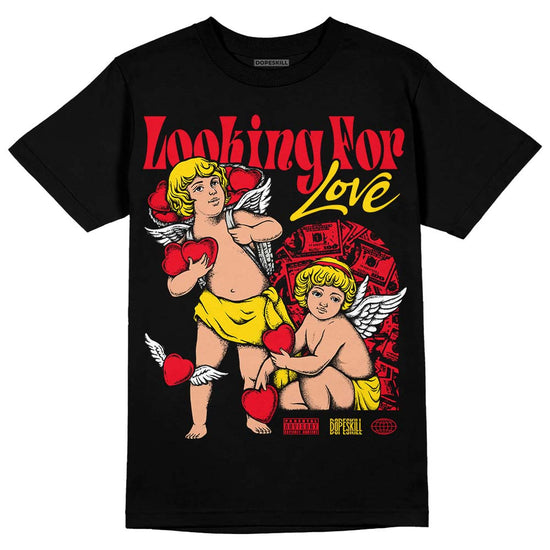 Jordan 4 Red Thunder DopeSkill T-Shirt Looking For Love Graphic Streetwear - black