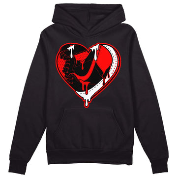 Jordan 1 Retro High OG "Satin Bred" DopeSkill Hoodie Sweatshirt Heart Jordan 1 Graphic Streetwear - Black