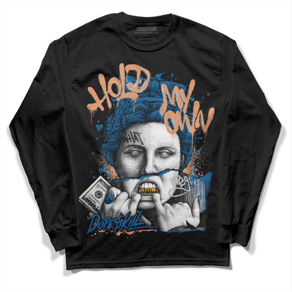 Jordan 3 Retro Wizards DopeSkill Long Sleeve T-Shirt Hold My Own Graphic Streetwear - Black