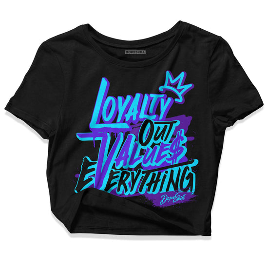 Jordan 6 "Aqua" DopeSkill Women's Crop Top LOVE Graphic Streetwear - Black