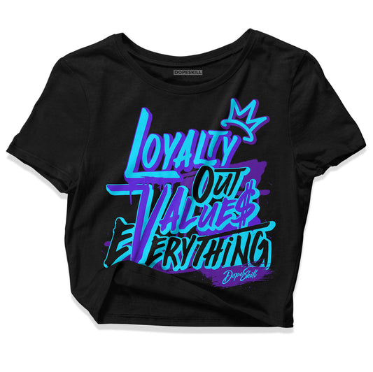 Jordan 6 "Aqua" DopeSkill Women's Crop Top LOVE Graphic Streetwear - Black