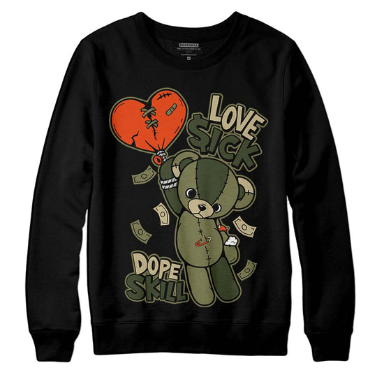 Olive Sneakers DopeSkill Sweatshirt Love Sick Graphic Streetwear - Black