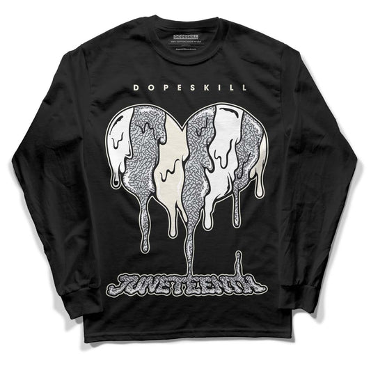 Jordan 1 Retro Low OG Black Cement DopeSkill Long Sleeve T-Shirt Juneteenth Heart Graphic Streetwear - Black