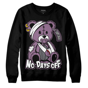 Jordan 2 “Mauve/Off-Noir” DopeSkill Sweatshirt Hurt Bear Graphic Streetwear -- Black 