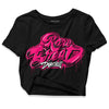 Jordan 1 Low GS “Fierce Pink” Dopeskill Women's Crop Top Rare Breed Type Graphic Streetwear - Black