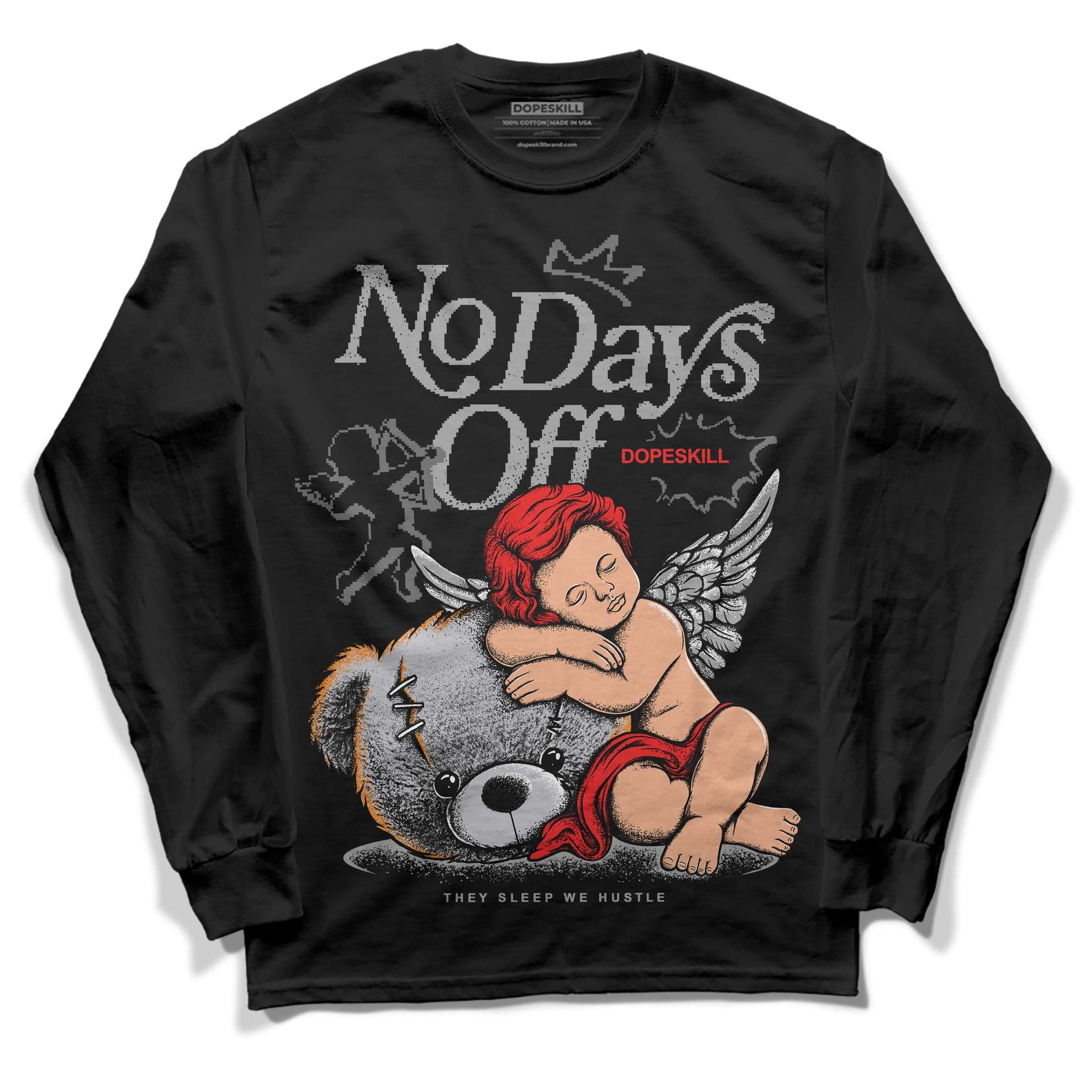 Grey Sneakers DopeSkill Long Sleeve T-Shirt New No Days Off Graphic Streetwear - Black