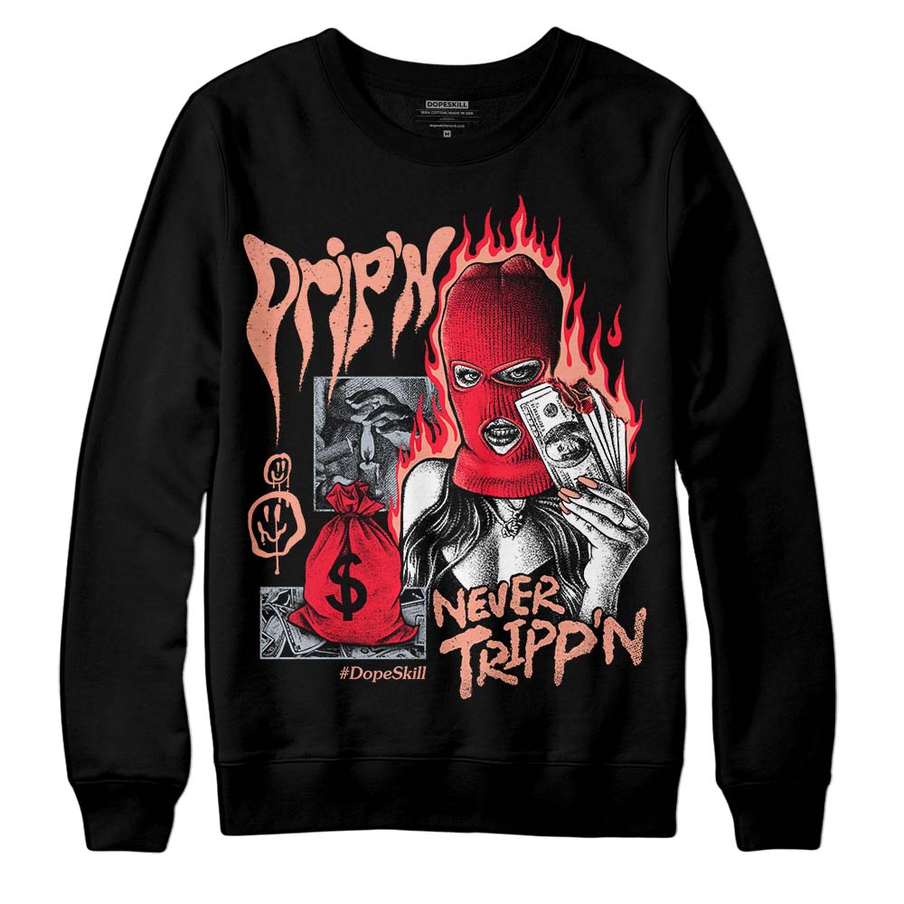 DJ Khaled x Jordan 5 Retro ‘Crimson Bliss’ DopeSkill Sweatshirt Drip'n Never Tripp'n Graphic Streetwear - Black