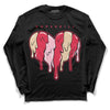 Dunk Low PRM Bacon DopeSkill Long Sleeve T-Shirt Slime Drip Heart Graphic Streetwear - Black