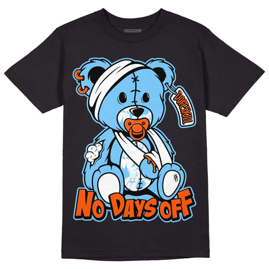 Dunk Low Futura University Blue DopeSkill T-Shirt Hurt Bear Graphic Streetwear - Black