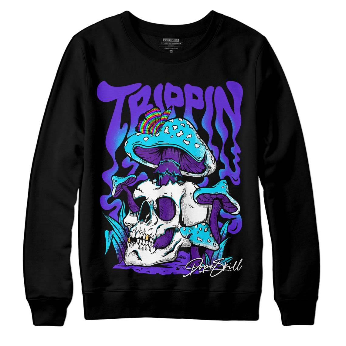 Jordan 6 "Aqua" DopeSkill Sweatshirt Trippin Graphic Streetwear - Black 