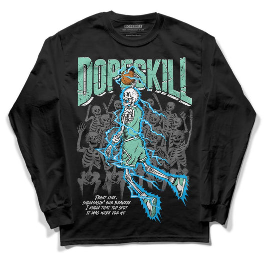 Jordan 1 High OG Green Glow DopeSkill Long Sleeve T-Shirt Thunder Dunk Graphic Streetwear - Black