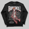 Adidas Samba OG Cloud White Better Scarlet Supplier Colour DopeSkill Long Sleeve T-Shirt Thunder Dunk Graphic Streetwear - Black