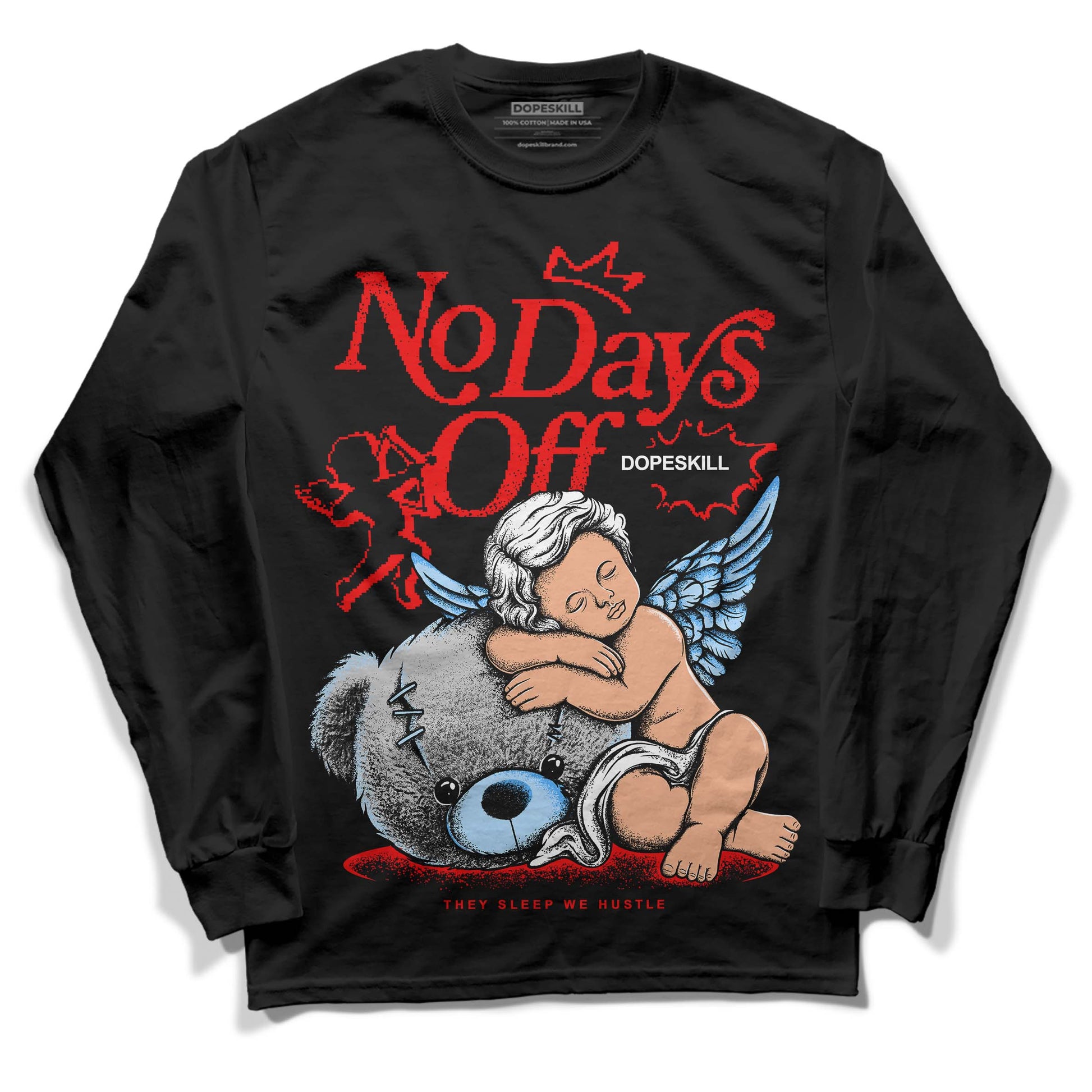 Jordan 11 Retro Cherry DopeSkill Long Sleeve T-Shirt New No Days Off Graphic Streetwear - Black