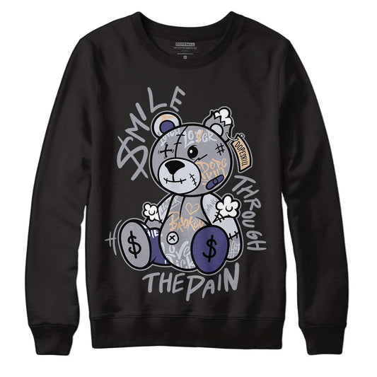 Jordan 4 Retro Frozen Moments DopeSkill Sweatshirt Smile Through The Pain Graphic Streetwear - Black 