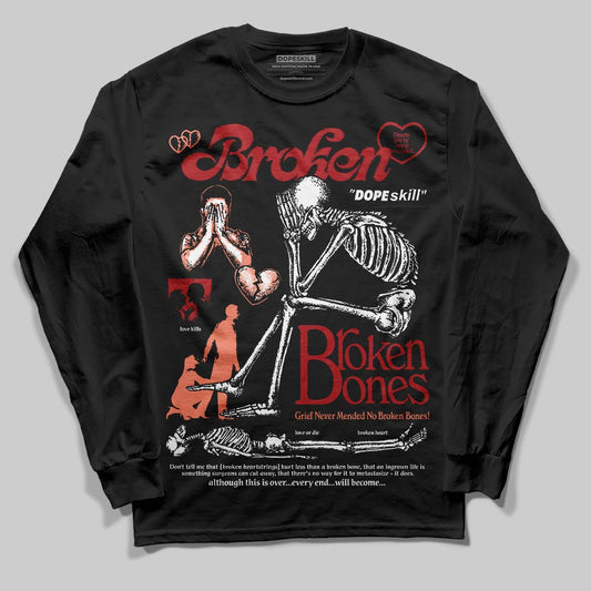 Jordan 1 High OG Rare Air “Cinnabar” DopeSkill Long Sleeve T-Shirt Broken Bones  Graphic Streetwear - Black