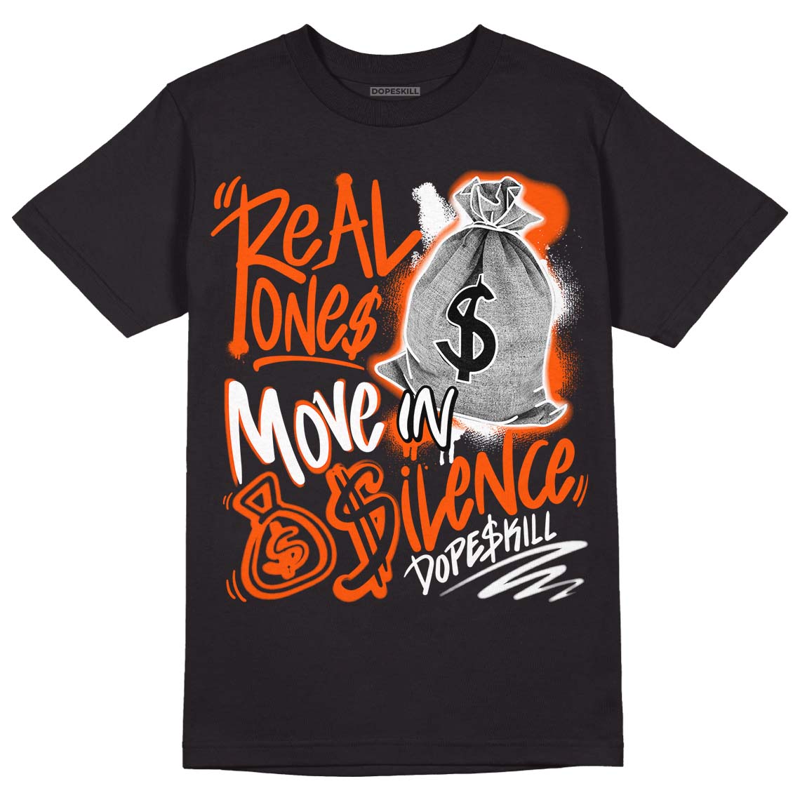 MSCHF Super Normal 2 Orange Milk DopeSkill T-Shirt Real Ones Move In Silence Graphic Streetwear - Black