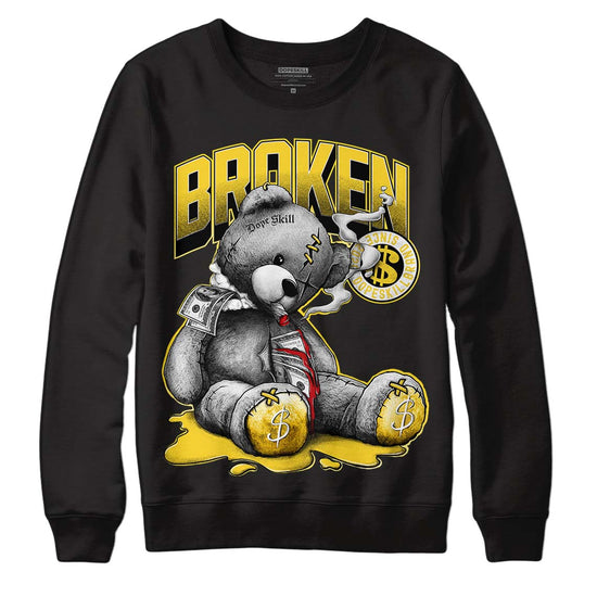 Jordan 4 Tour Yellow Thunder DopeSkill Sweatshirt Sick Bear Graphic Streetwear - Black