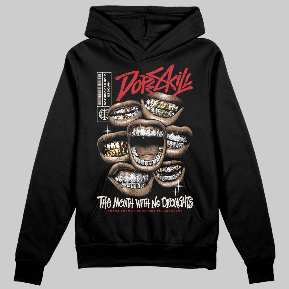 Jordan 4 “Flight Club” DopeSkill Hoodie Sweatshirt The Mouth With No Droughts Graphic Streetwear - Black